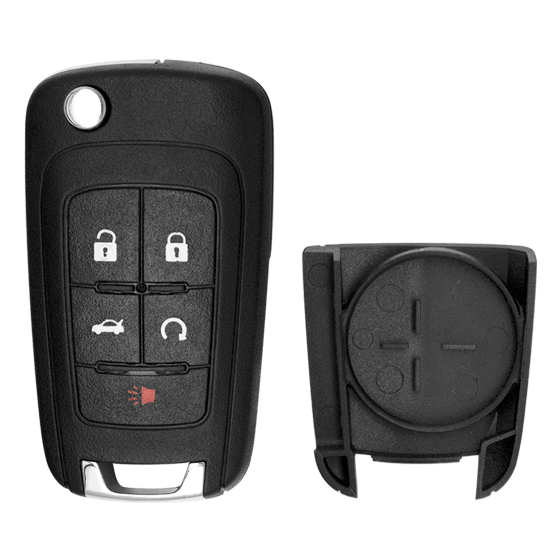 Metallo PREMIUM For Chevrolet 5-Button OHT0106051 w/Trunk & Rmt Star (HU100 Blade) Flip key Shells (T) #1839