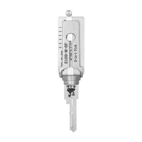 Original Lishi 2 in 1 for Kwikset KW1-E109 6 Pines (Anti-Glare) #L1090