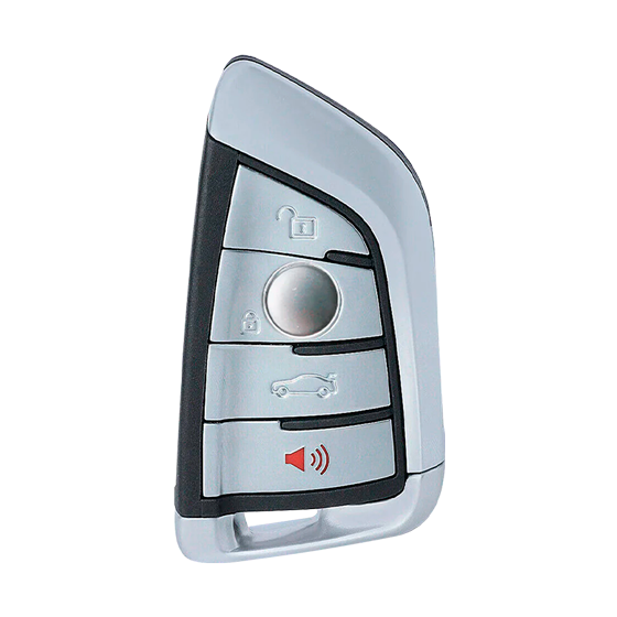 Metallo PREMIUM For BMW 2019-2019 4-Button NBGIDGNG1 (Crome) w/Hatch Smart Keys Shells (T) #1662